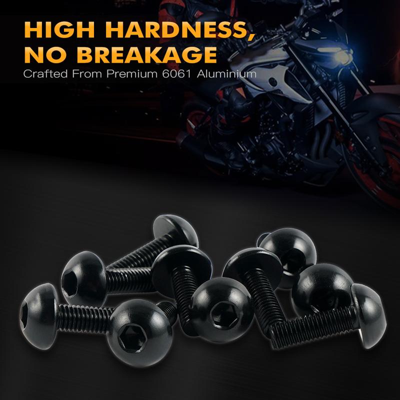 10PCS M5 Windshield Windscreen Fasteners Screws Bolts Nut Kit  For Yamaha KTM Honda BMW Suzuki Kawasaki Ducati Aprilia Triumph