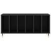 Black Storage Shelves, Sideboard for Living Room, Storage Cabinet for Magazine Vases and Decorations, Multifunctional Display Case, 100x38x48 Cm