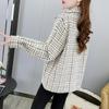 Кардиган короткий шерстяное пальто в клетку «Тысяча птиц» женское, весна-осень 2023, свободный крой, маленький ароматный трикотаж для женщин