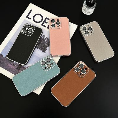 Чехол для телефона с ковбойским кожаным узором для iPhone 16 Promax, гальванизированный край, боковая клейкая поверхность, противоскользящий для Apple 15, защитная крышка