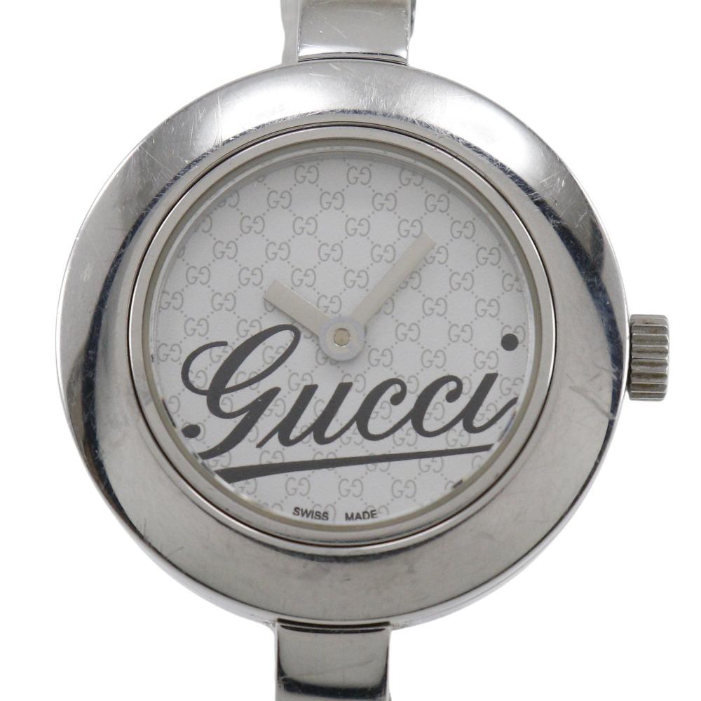 Gucci G circle Часы 105 логотип белый циферблат Нержавеющая сталь Кварцевые Аналоговый дисплей Женские Б/У