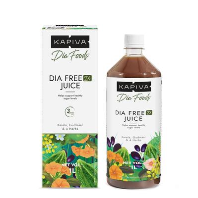 Kapiva Dia Free 2X Juice 1 л Аюрведический оздоровительный напиток для ежедневного баланса, энергии и метаболической поддержки, упаковка на один месяц