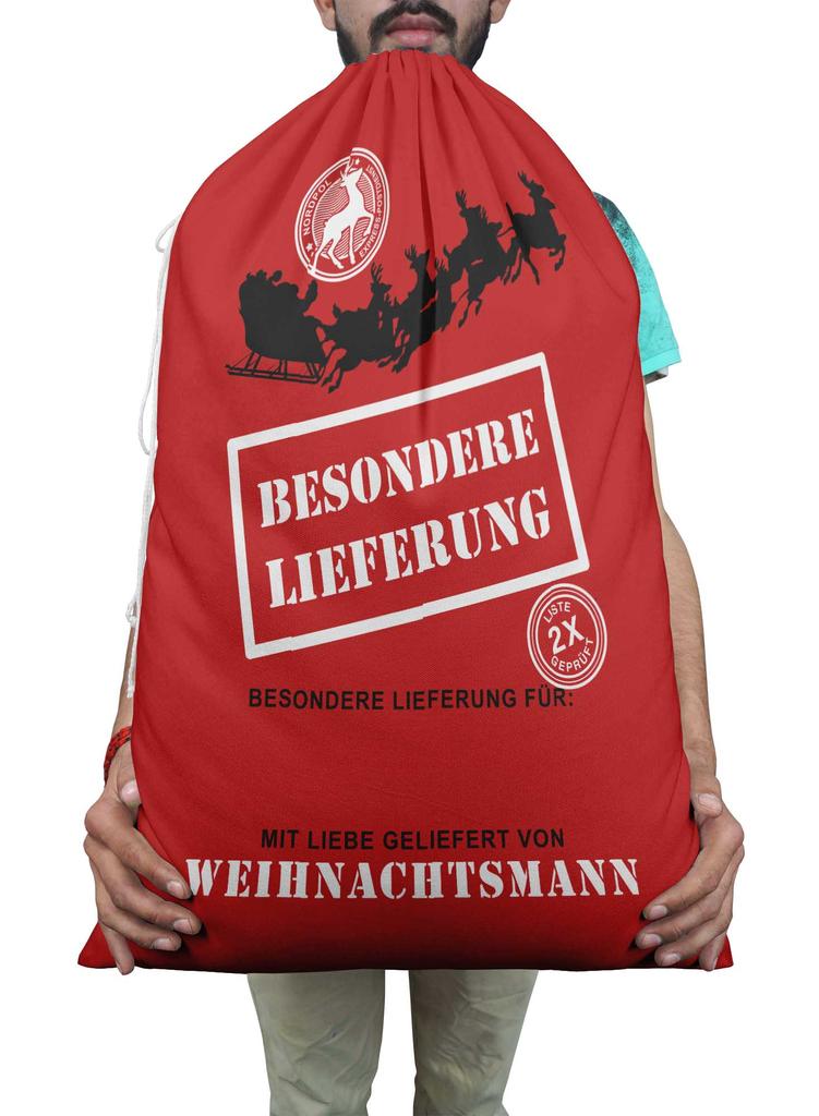 Printtoo Большая холщовая сумка на шнурке, рождественские мешки, подарочный мешок Санты, индивидуальный подарок на вечеринку, 2 шт., 27x20 дюймов
