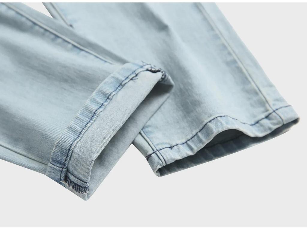 Мужские эластичные узкие джинсы Cross-Border Slim Fit в ностальгическом стиле