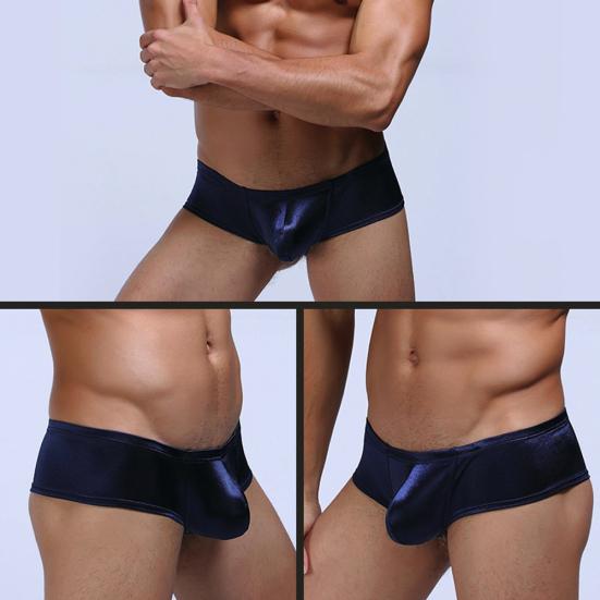 Men Solid Color Low Rise Sexy U Convex Bulge Pouch T-Back Thong Briefs