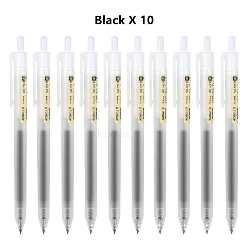 Набор из 6/10 шт. гелевых ручек 0,5 мм с выдвижным стержнем, черные/синие чернила, шариковые, для письма, офисные, для бизнеса, для подписи, школьные принадлежности, канцелярские товары