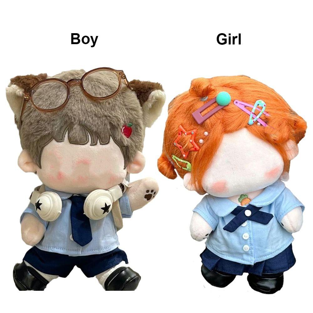 20cm Miniature School Uniform Changing Dress Game Blouse Skirt Suit  Cotton Stuffed Doll