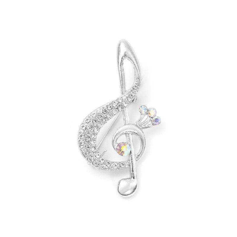 Мода Креативная Музыкальная Нота Корсаж Легкая Роскошь Брошь Булавка Полный Страз Аксессуары для Одежды Для Женщин Костюм Блестящие Ювелирные Изделия