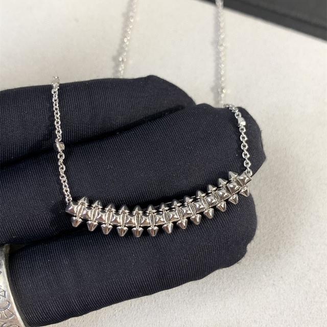 European Luxury Jewelry 925 Sterling Silver Willow Nail Necklace Women's Fashion Rose Gold Pendant Classic Brand Party Gift