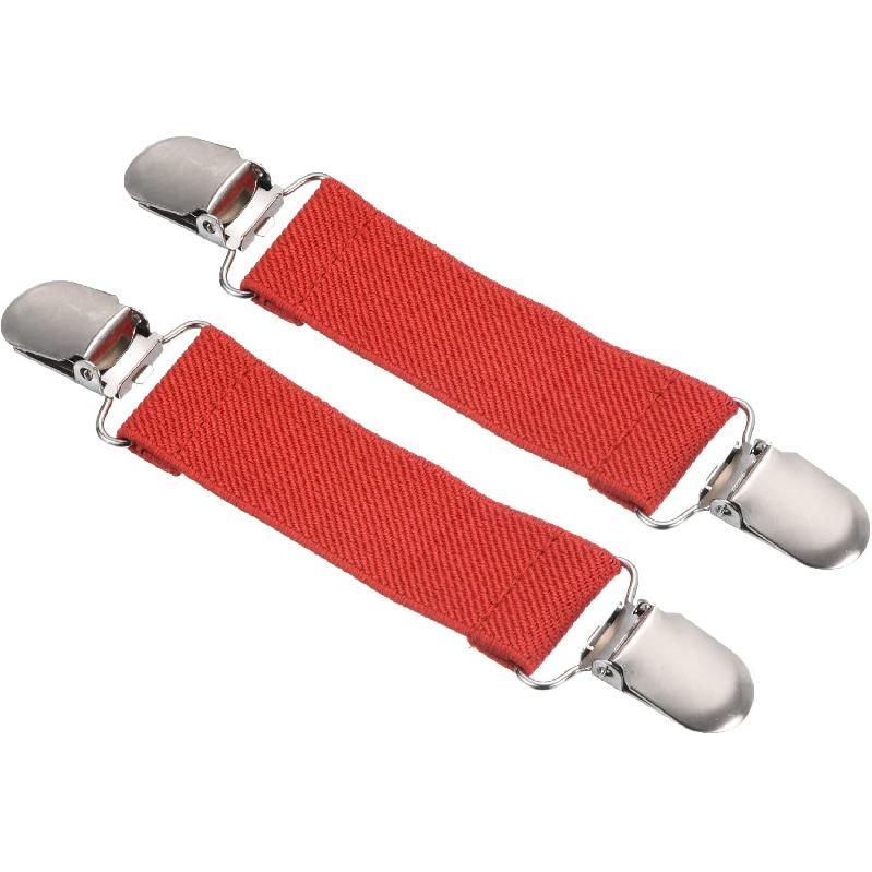 PATIKIL Mitten Clips, Elastic Webbing Strap Hanging Buckle Glove Clamp with Double Side Metal Clip for Keys Bed Sheet