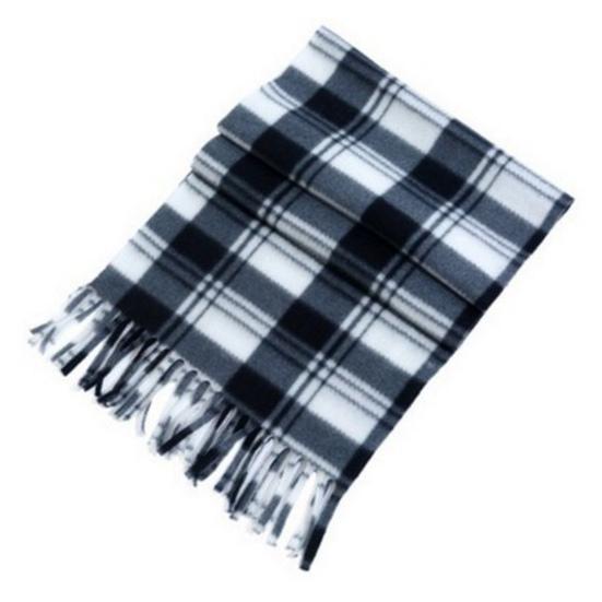 Unisex Winter Scarf Color Matching Plaid Print Tassel Thick Warm Soft Double-sided Plush Long And Wide Keep Warm Neck Protection Lady Fall Scarf