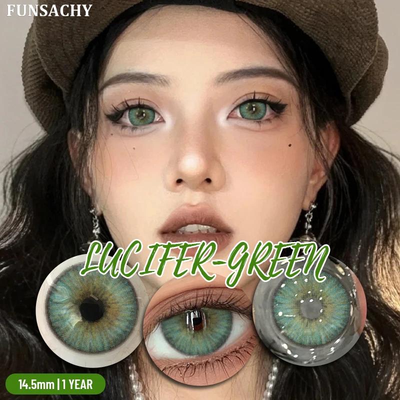 FUNSACHY Color Contacts 1Pair Natural Brown Корейские большие контактные линзы для глаз Красота серые зрачки цветные мягкие линзы ежегодно