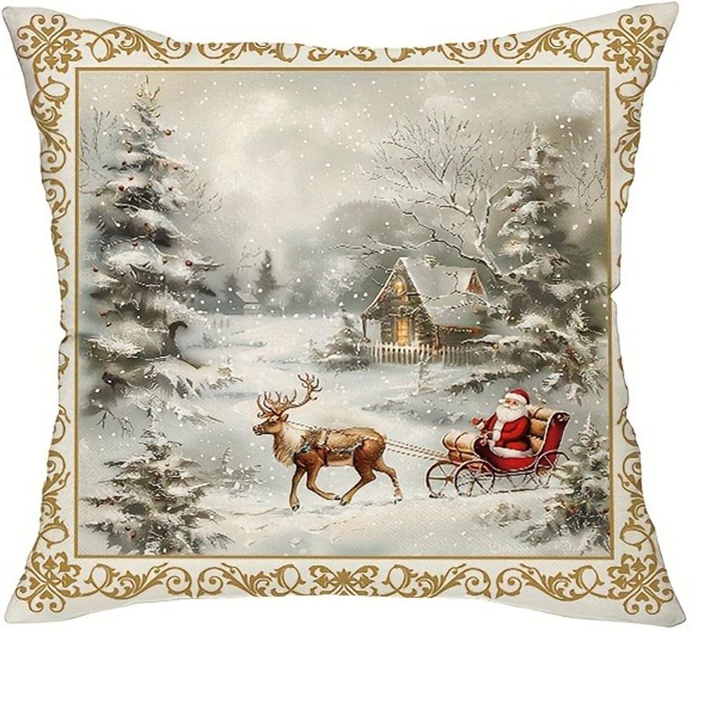 Рождественское украшение наволочка новогодний подарок зимняя рождественская елка олень снеговик наволочка для подушки домашняя комната диван наволочка