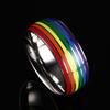Six-Color Ring Fashion Women and Man Rainbow Trend Jewelry