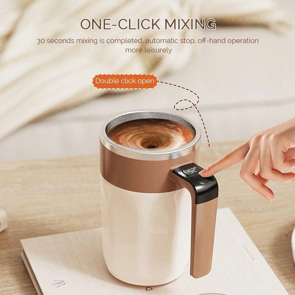 Новая чашка для смешивания 400 мл ABS 316 нержавеющая сталь кофейная чашка силиконовая перезаряжаемая самоперемешивающаяся кружка кофе