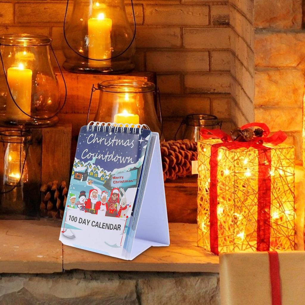 100 Day Christmas Countdown Calendar 2025 Festive Desktop Calendar Christmas Tear Off Countdown Desk Calendar