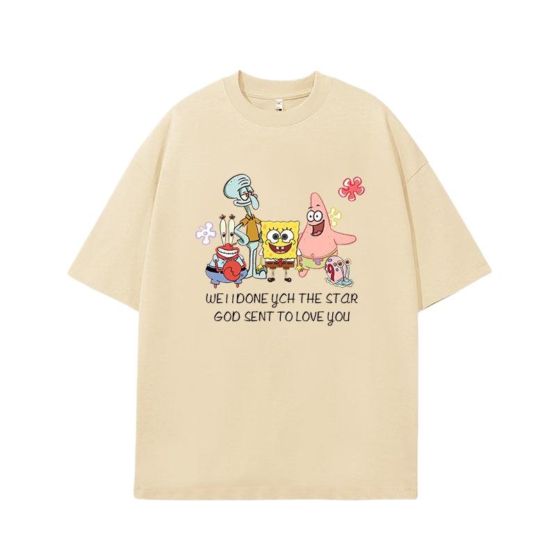 Summer Cute Spongebob 3D Printed Casual ONeck New Men Women Tee Adults Children Boy Gril Top Kids Parent Child Cotton Tshirt
