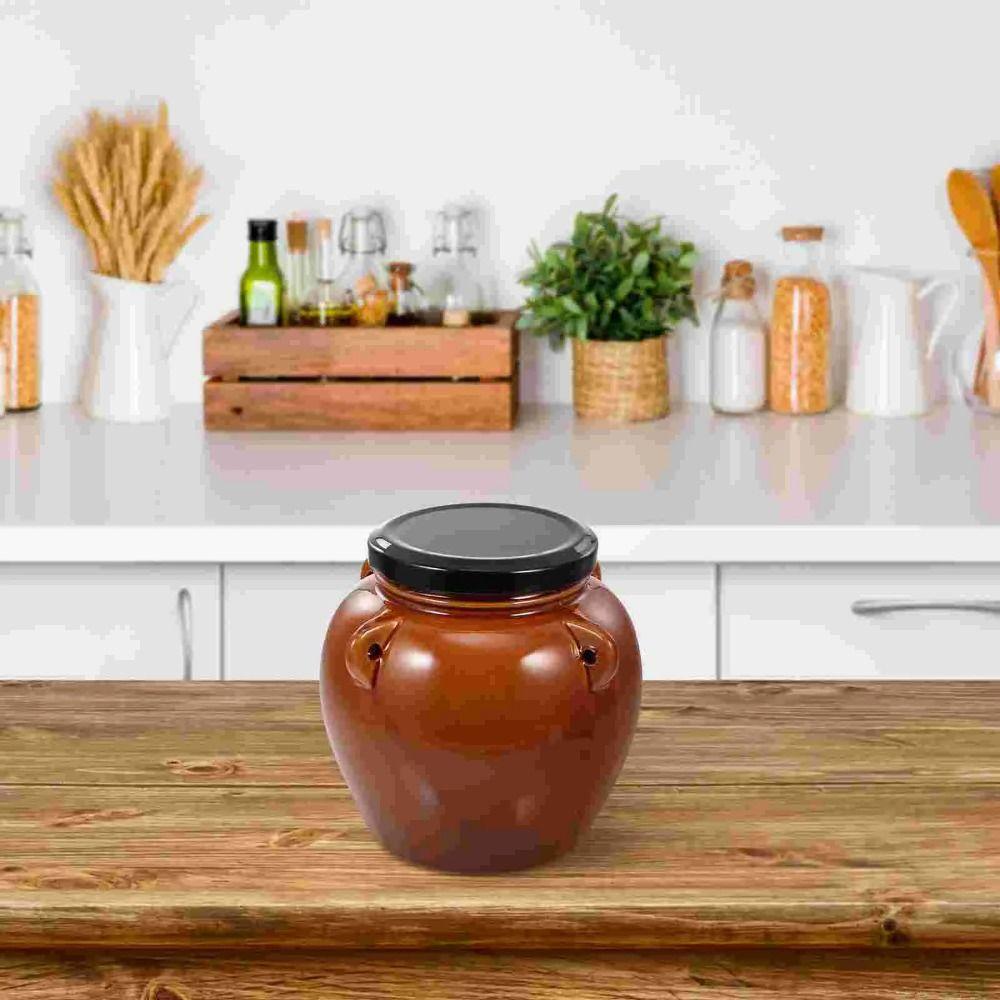 Ceramic /Mason Lid Ceramic Pickle Jar Sealed Pickels Making Containers Sauerkraut Crock Home