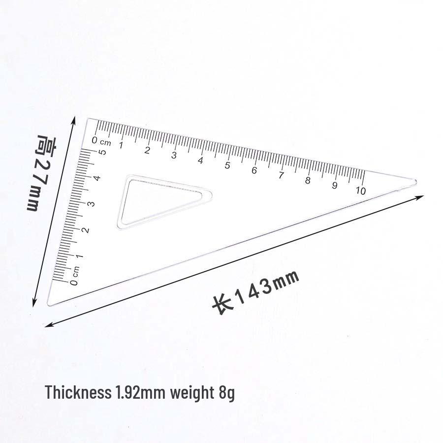 Пластиковая прозрачная треугольная линейка и угольник - Набор студенческих инструментов для рисования