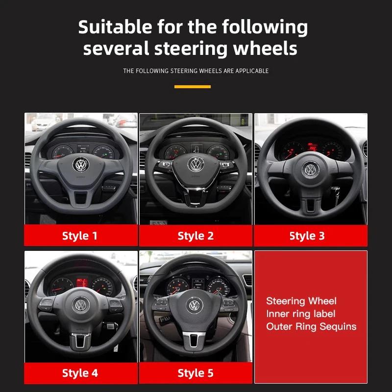Valve Stems Caps ABS Car Steering Wheel Emblem Sticker Decoration Accessories For Volkswagen VW Golf Polo CC Passat Tiguan T-ROC zf2