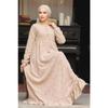 Laced Beige Hijab Dress 23201beige