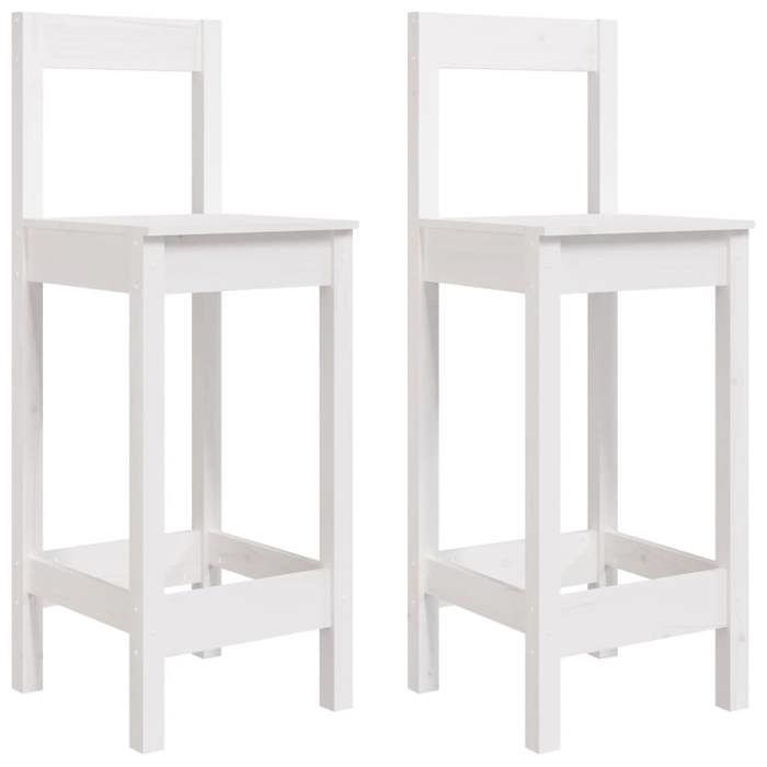VidaXL 2x Bar Chairs Bar Stools Kitchen Chairs Dining Room Bistro Furniture Home Interior White 822143