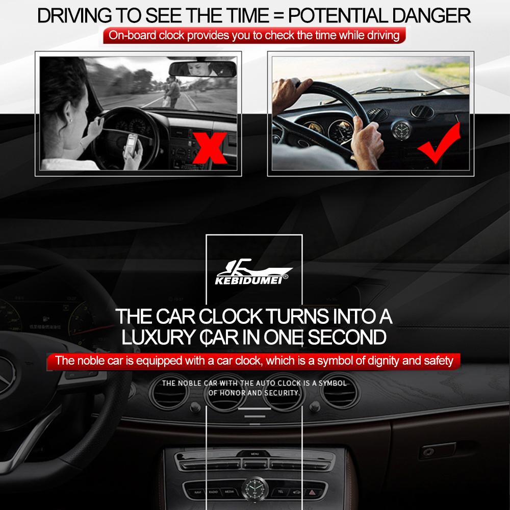 Автомобильные часы с наклейкой, мини-кварцевые часы на автомобильный воздуховод, часы на розетку с функцией флуоресценции, аксессуары для стайлинга автомобиля