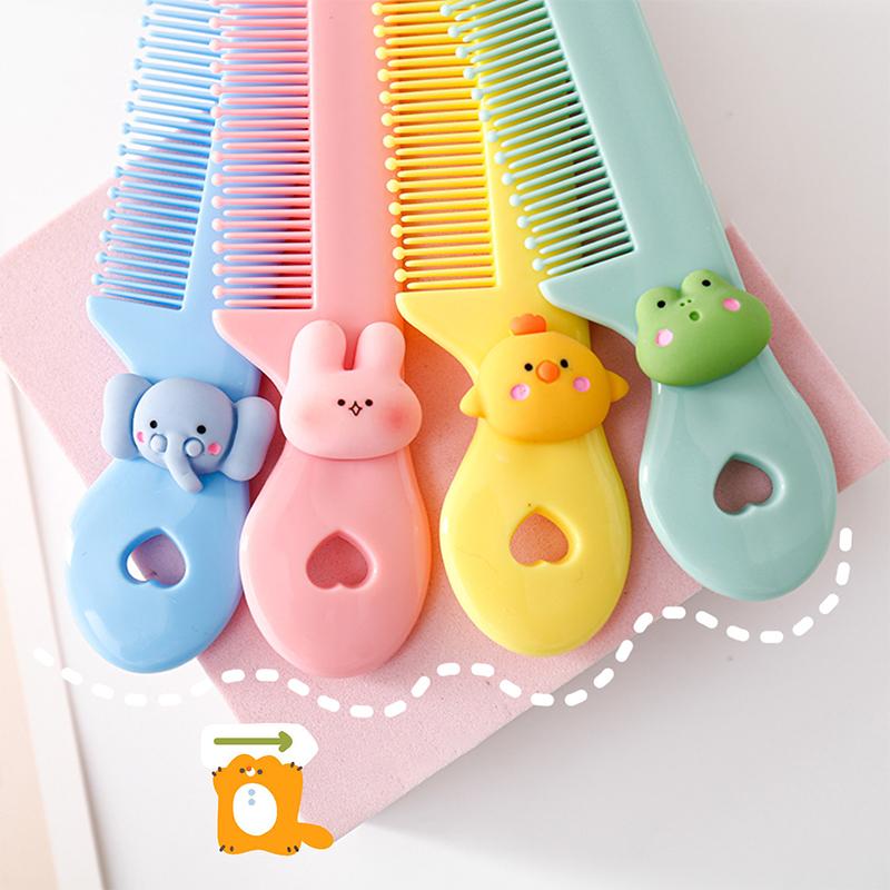 Милый мультяшный цветок животное цветная расческа для волос портативная мини карманная расческа