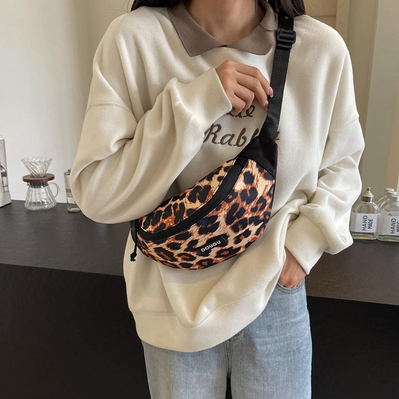 Женская нагрудная сумка с леопардовым принтом, многофункциональная сумка через плечо, сумка через плечо