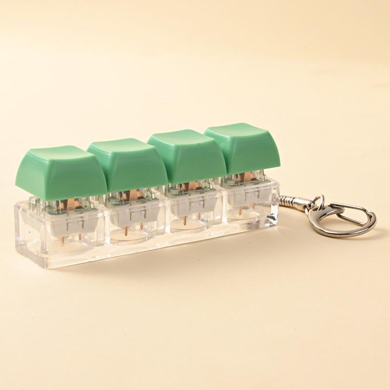 Cute 1 Buttons Keyboard Fidget Keychain Keyboard Clicker Mechanical Keyboard Keyring Stress Relief Toys Gift For Girlfriend