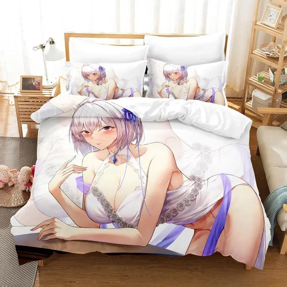 Сексуальный набор постельного белья Azur Lane Sirius 3D-печать Мультяшный Аниме Пододеяльник Взрослый Ребенок Спальня Игровая Девочка