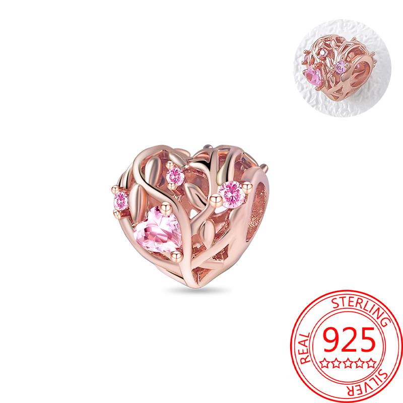 Медь Настоящее Розовое Золото Розовый Осьминог Летняя Черепаха Сердце Подвеска Шарм Подходит для Оригинальных Браслетов Ожерелий Браслет Девушка