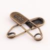 Antique Bronze Electroplated Safety Pin Brooch for Clothing, Bags, and Leather Goods