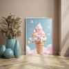 Fashion Pink Food Ice Cream Macaron Poster Pop Canvas Painting Print Wall Art HD Picture Girls Room Nursery Home Decor Frameless
