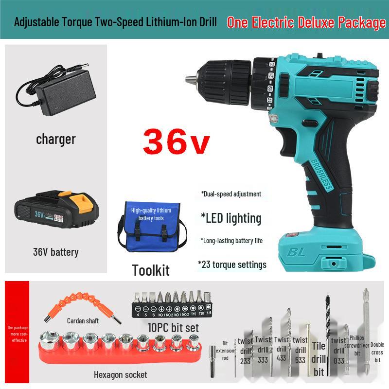 Dayi High Power Brushless Lithium Battery Handheld Impact Drill & Rechargeable Electric Screwdriver