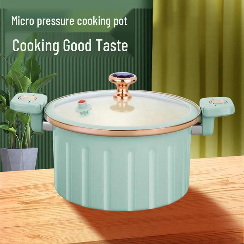 Large Capacity Non-Stick Micro-Pressure Roman Soup Pot, Induction-Compatible, Multi-Functional with Double Ears