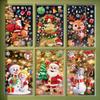 Electrostatic Cartoon Santa Glass Decals Holiday Window Stickers  Window Display