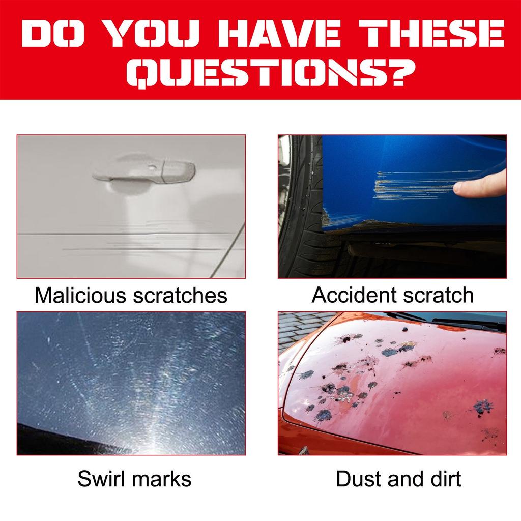 Car Scratch Wax, Car Scratch Paste Polishing Wax, Car Scratch Removal Kit With Wipe And Sponge For Car Vehicle Deep Scratches