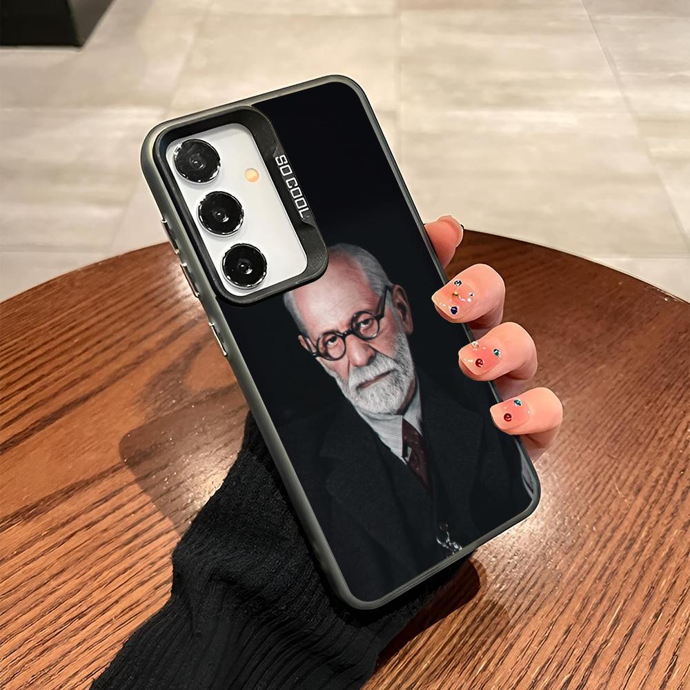 Sigmund Psychoanalysis Freud Phone Case For Samsung Galaxy S25 S24 S23 S22 S21 S20 Note20 Ultra Plus Fe colored silver Cover