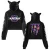 New KPop Demon Hunters Cat Ears Cropped Hoodie Long Sleeve Cartoon Mira Rumi Zoey Printing Sweatshirt Crop Top Women's Hoodies