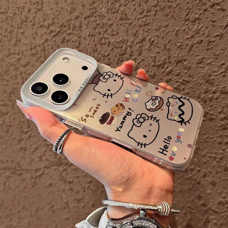 Чехол для телефона iPhone 16pro 13 17 14pro, мультяшный кот KT для яблока, чехол для девушки 15, милый