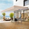 Manual Retractable Awning, 13 x 8 ft Outdoor Patio Awning Retractable Sun Shade, Water-Resistant Polyester Patio Door Window Awning Sunshade Shelter
