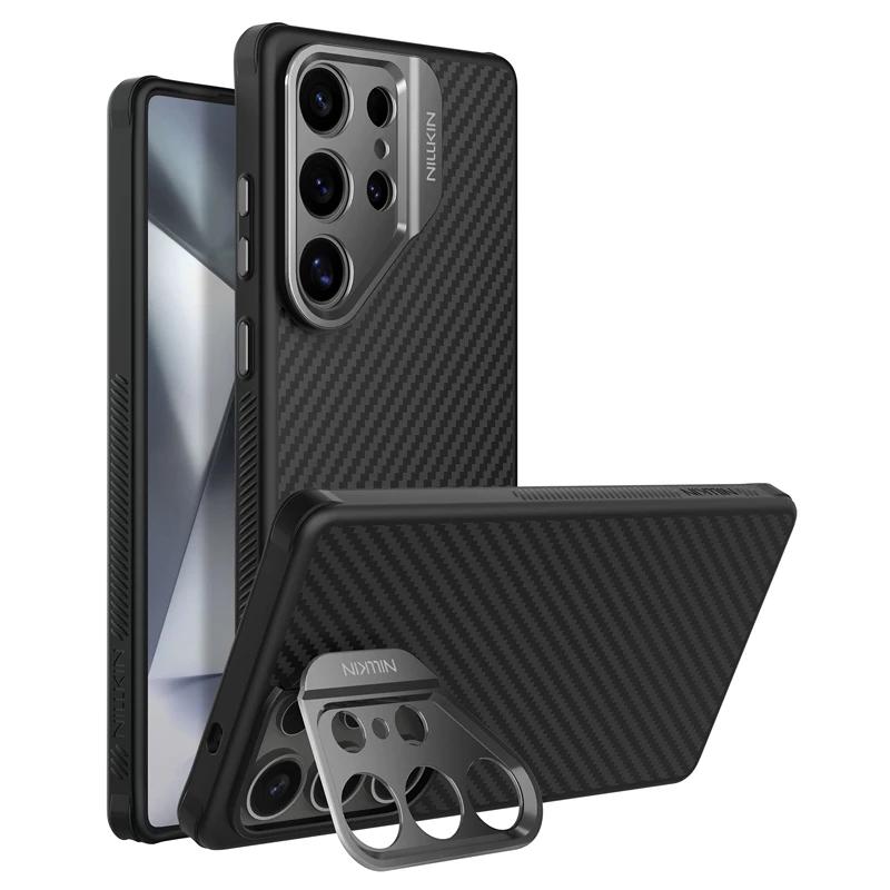 Чехол Magsafe из арамидного волокна для Samsung Galaxy S25 Ultra с подставкой, противоударный для Samsung S25 Ultra, магнитные чехлы