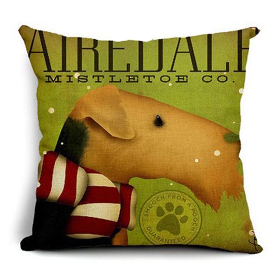 Ретро Домашнее Искусство Мода Популярный Домашний Узор Собака Полиэстер Квадратная Наволочка Высокое Качество