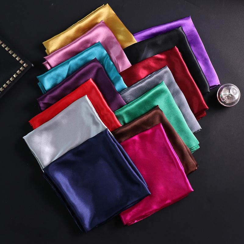 Solid Color Shawls Wraps Women Bandana Head Scarf 90cm Fashion Kerchief Neck Scarves