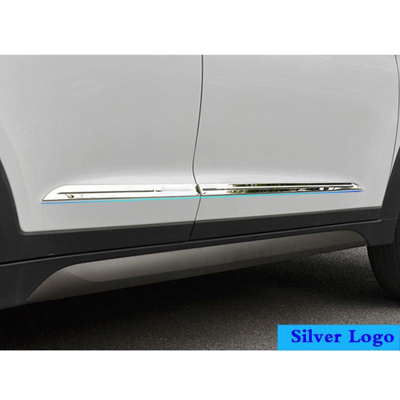 Высокое качество Для Hyundai Tucson 2015 2016 2017 2018 Авто Стайлинг Защитная Накладка Боковая Дверь Кузов Накладка Наклейка Полоса Молдинг Деталь 4Шт