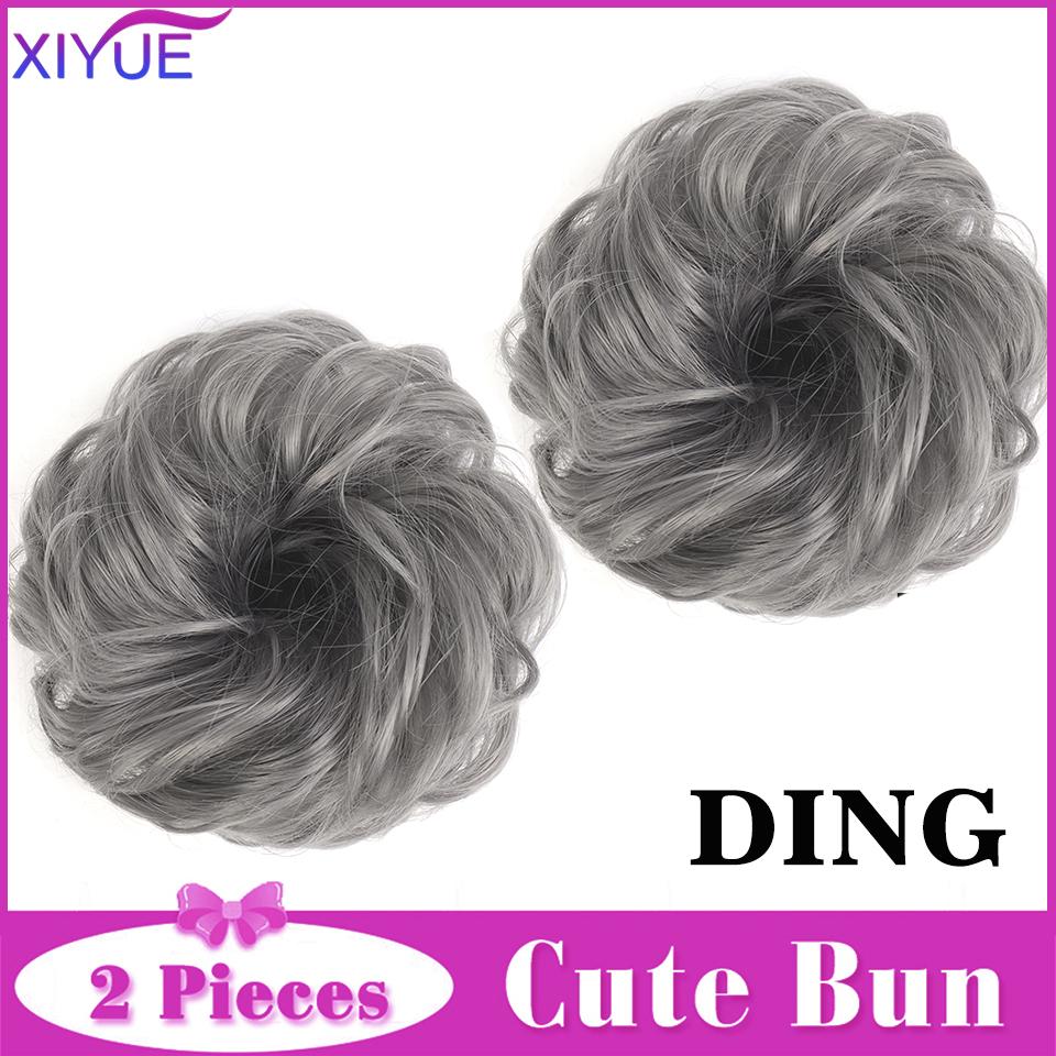 2 шт., грязный пучок для волос, заколка для наращивания волос, вьющиеся волосы, пончик, искусственные волосы, шиньон, синтетические волосы, грязный шиньон для женщин, свадьба
