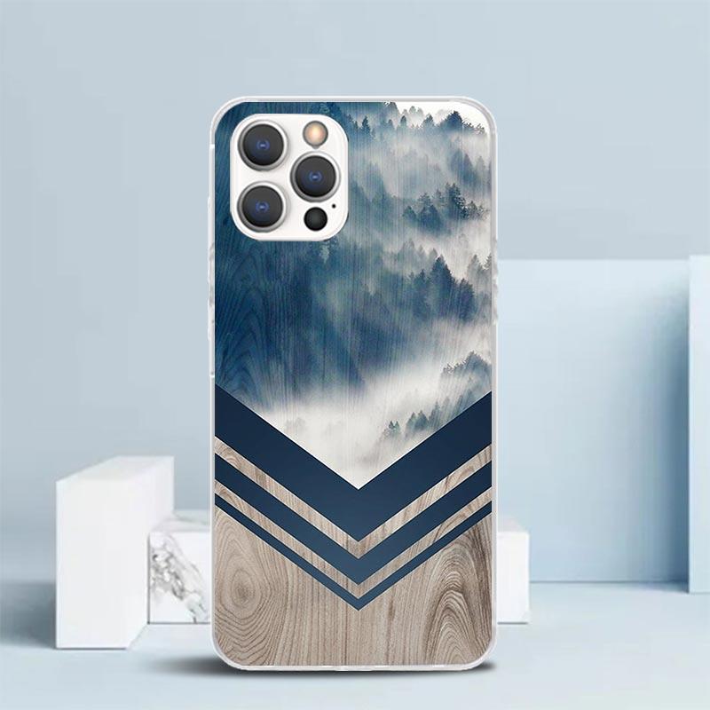 Лесная Геометрия Дерево Природа Чехол для Телефона Для IPhone 16 17 Air 16E 15 14 Plus 13 Mini 12 11 Pro Max 7 8 + SE 2020 Мягкий ТПУ Задняя Крышка