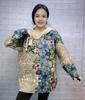 2023 Hooded Mink Velvet Rhinestone Print Oversized Sweater - Stylish and Versatile Long Sleeve Knitwear