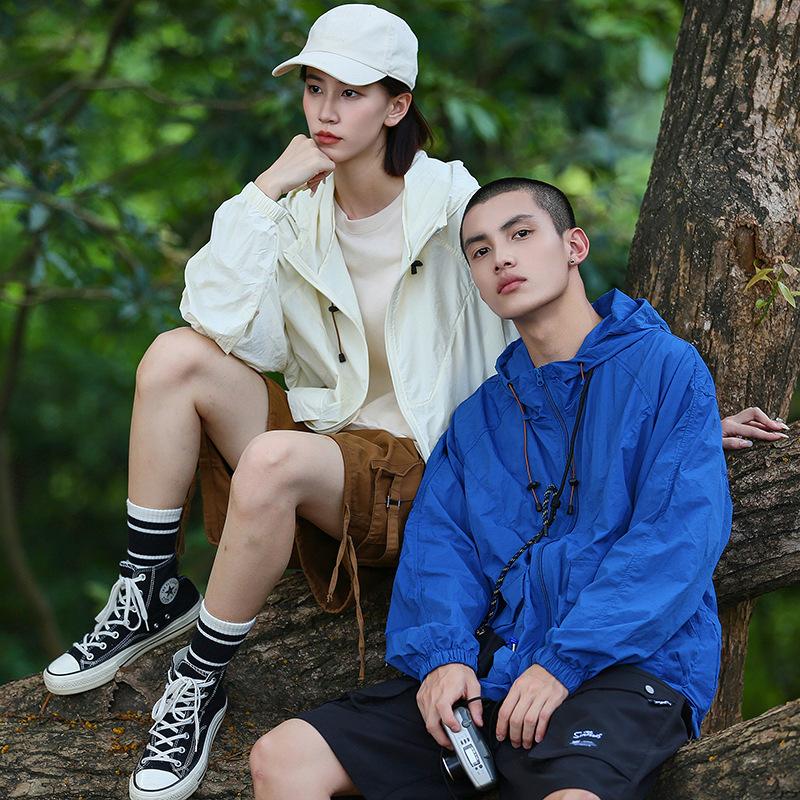 Douyin and Kuaishou trending hot-selling outdoor mountain UV-blocking cooling sun-protection clothing set, men's and women's couple's skin clothing